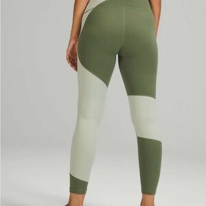 Lululemon Athletica Green High-Waisted Leggings Colour Block